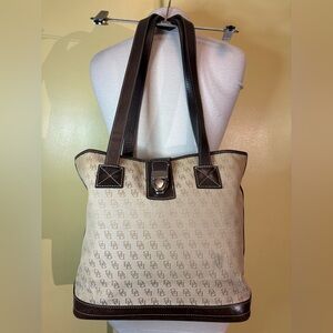 Dooney & Bourke Brown and Tan Shoulder Bag Interior Detail